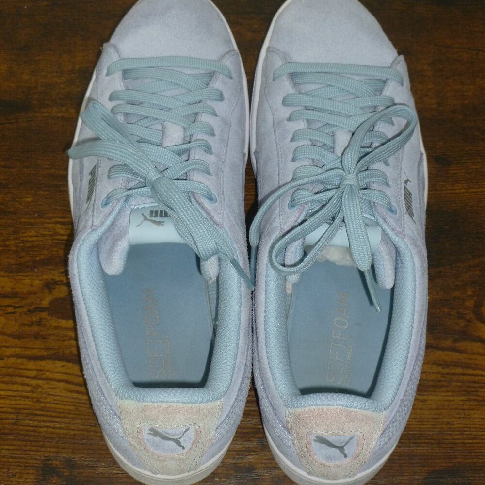 Puma Vikky v2 Suede Sneakers in Light Blue Suede - Picture 10 of 14
